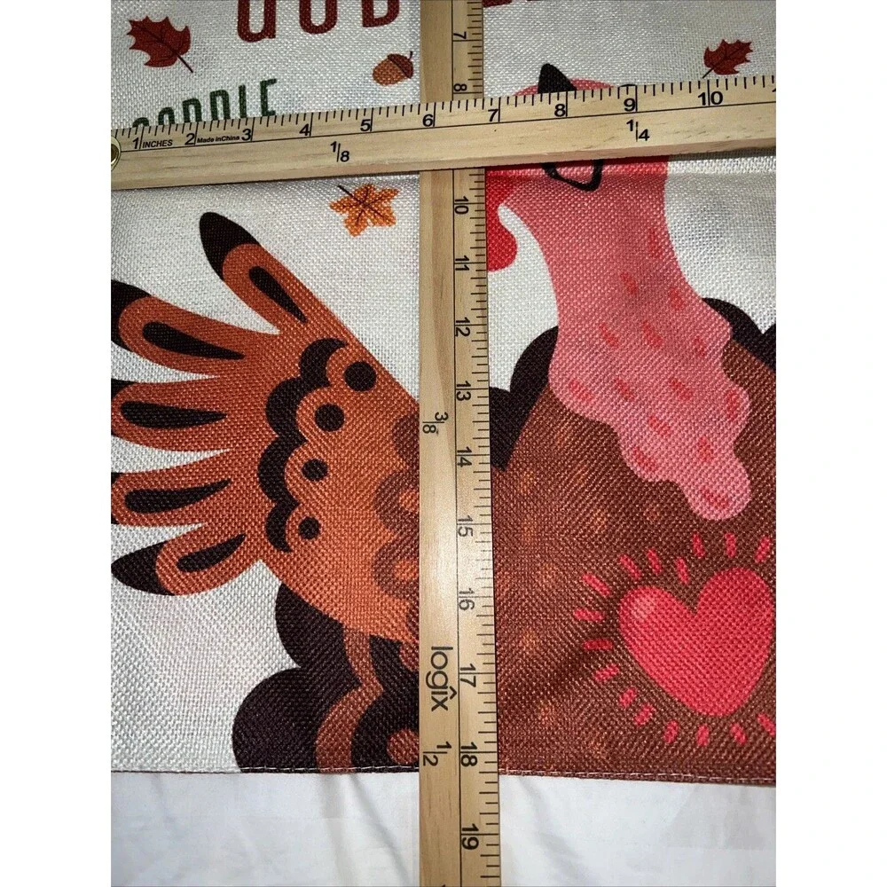 Gobble Thanksgiving Fall Garden Flag Double-Sided Decorative Yard Flag 12“×18”